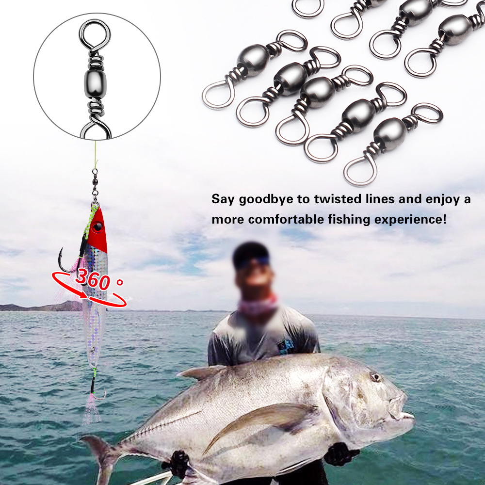 100Pcs 낚시 회전 커넥터 배럴 스테인레스 황동 민 - Freshwater Line 리뷰 및 가격